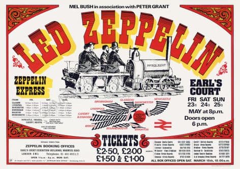 Led Zeppelin Earl's Court 1975 Rock Music Concert Advert
