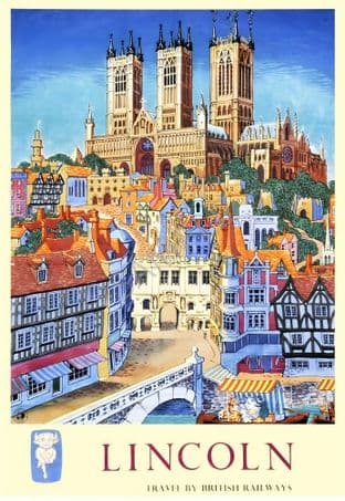 Lincoln City and Cathederal British Railways