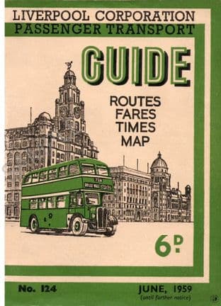 Liverpool Corporation Bus Guide Book Cover 1959