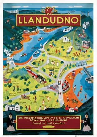 LLandudno Map British Rail North Wales