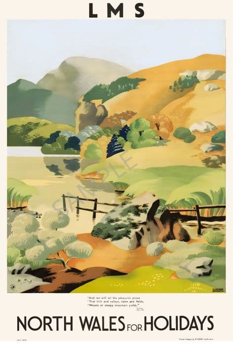 LMS Wales for the Holidays Marlow Quote Railway Poster