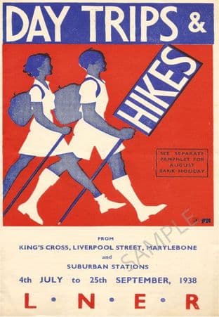 LNER Day Trips & Hikes 1938 Pamphlet cover
