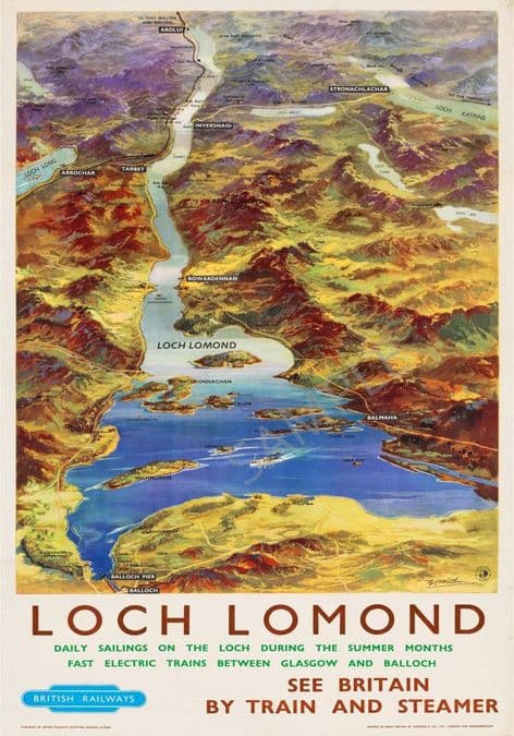 Loch Lomond Scotland map British Rail