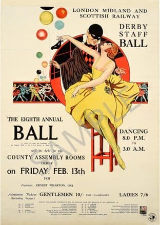 London Midland & Scottish Railway Derby staff Ball