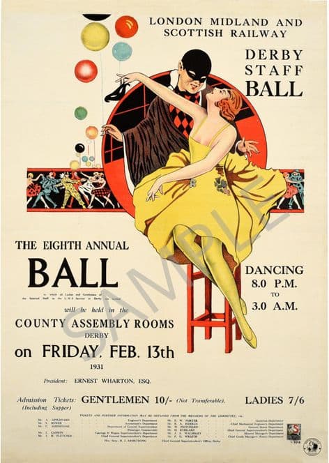 London Midland & Scottish Railway Derby staff Ball