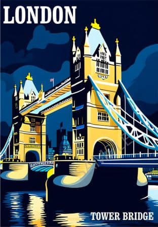 London Tower Bridge blue