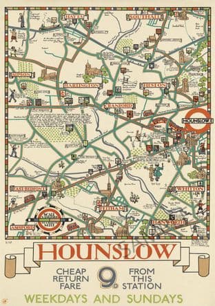 London Underground Rail Line Map Hounslow