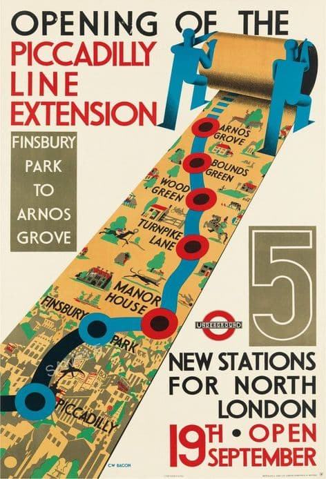 London Underground Rail Line Map Piccadilly Line