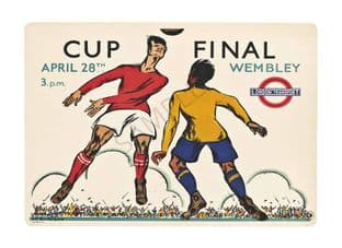 London Underground Railway Poster Wembley Cup Final 1923 Football
