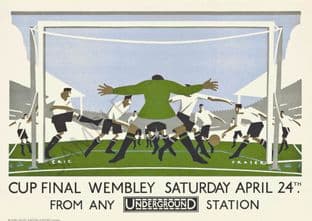 London Underground Railway Poster Wembley Cup Final 1926 Football