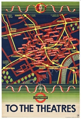 London Underground to the Theatres Theatreland Map