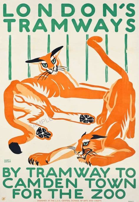 London Zoo Tramway Art Deco Lynx
