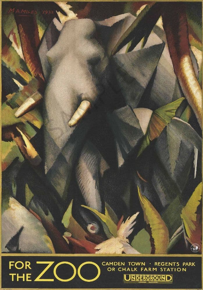 London Zoo Transport Poster Elephants