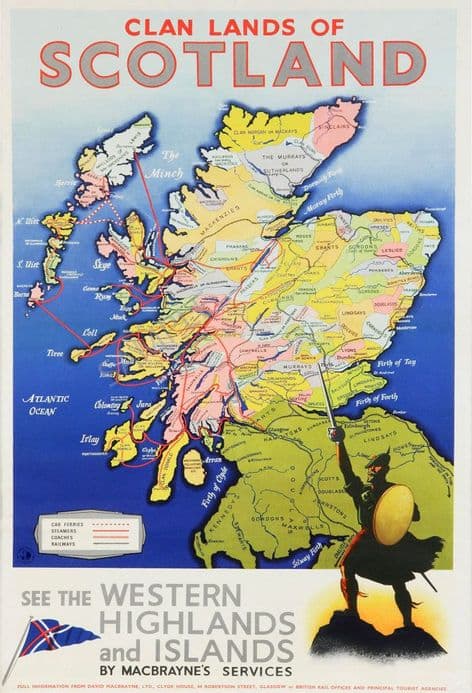 Macbraynes Sevices Clan Map of Scotland