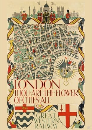 Map of LONDON GWR Railway Advert