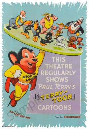 Mighty Mouse Retro Cartoon Poster