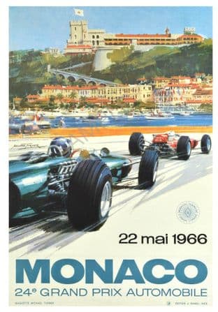 Monaco grand prix 1966 Racing Poster
