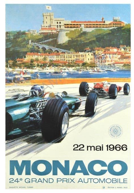 Monaco grand prix 1966 Racing Poster