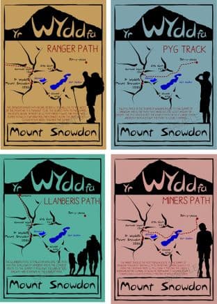 Mount Snowdon Postcards Vintage - Pack of 4