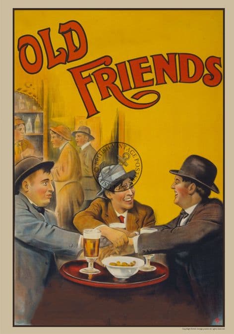 Old Friends Beer Advert Poster