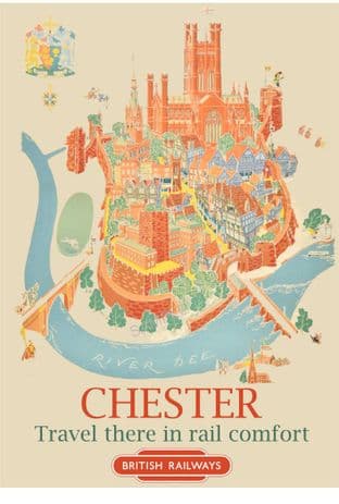 Old Map of Chester - Roman City Walls