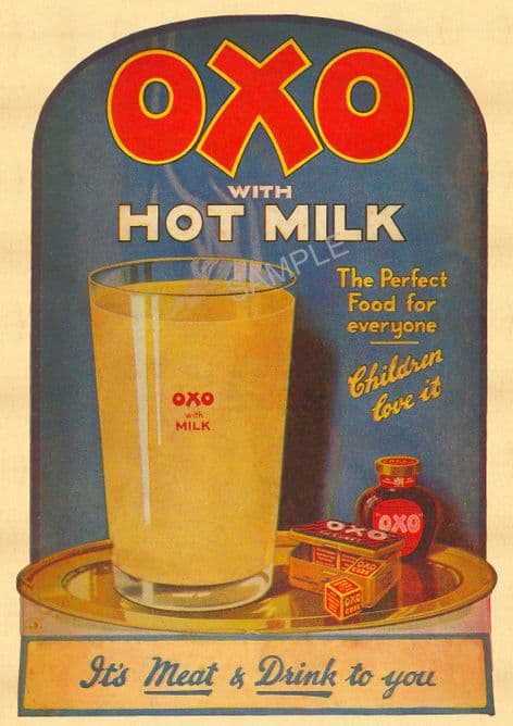 OXO with Hot Milk Retro Food Advert