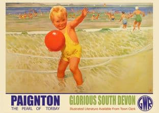 Paignton Devon Art Deco - Boy on Beach