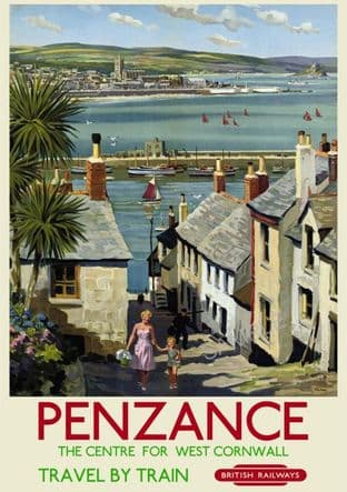 Penzance Cornwall Vintage British Rail Poster