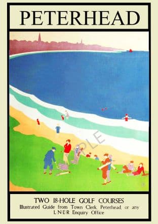 Peterhead two 18 hole golf courses LNER POSTER
