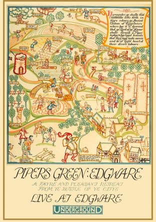 Pipers Green Edgware underground poster