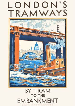 River Thames St Pauls Embankment Londons Tramways