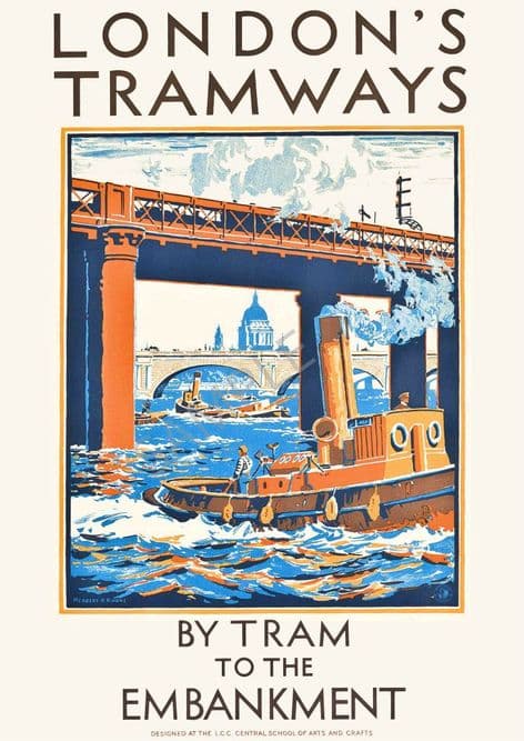 River Thames St Pauls Embankment Londons Tramways