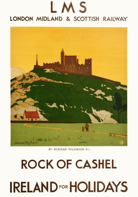 Rock of Cashel LMS Norman Wilkinson Ireland for Holidays
