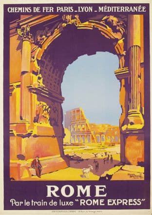 Rome - Colosseum Rail Travel Poster
