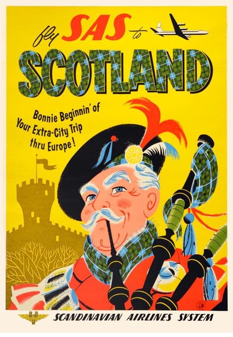 SAS Airlines Bonnie Scotland