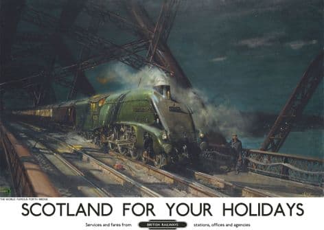 Scotland, Forth Rail Bridge at Night