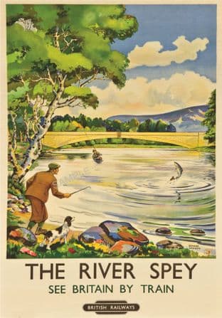 Scotland Salmon Fishing on the River Spey Poster