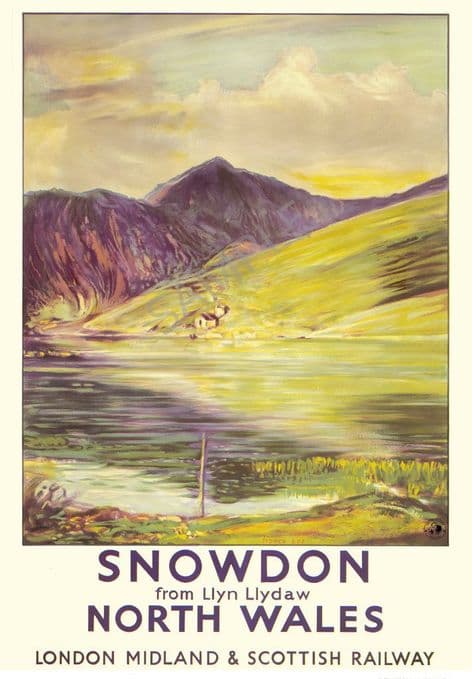 Snowdon from Llyn Llydaw LMS North Wales Sydney Lee