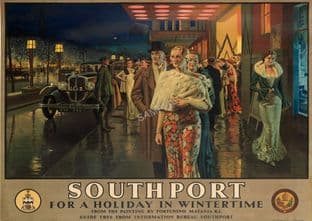 Southport Winter Evening Art Deco Theatre Goers