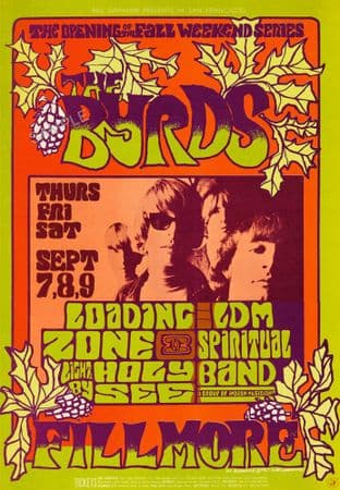 The Byrds, Fillmore USA Concert Advertising Poster