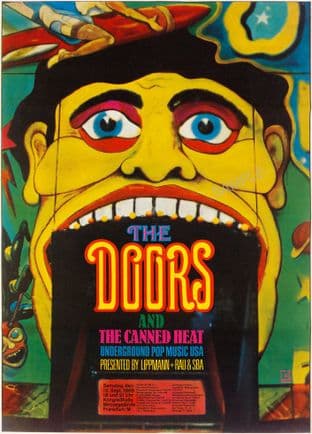 The Doors, Canned Heat Frankfurt 1968 Gig Advertising sign