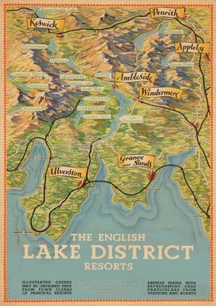 The English Lakes Resort Map British Rail