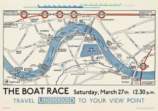 The Oxford & Cambridge University Boat Race Map 1926