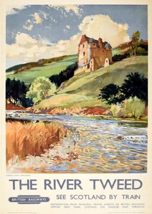 The River Tweed Niedpath Castle Peebleshire Scotland