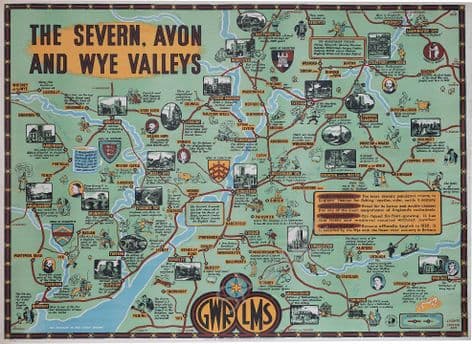 The Severn Avon Wye Valleys GWR LMS Map