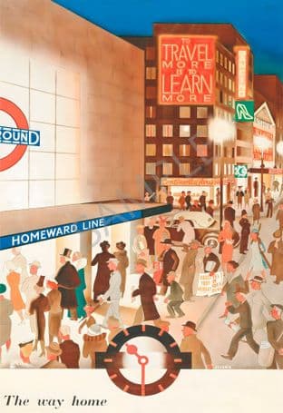 The Way Home Underground Poster Rush hour Railway Poster