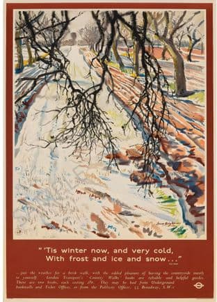 Tis Winter Now. Transport for London country Walks Book Poster