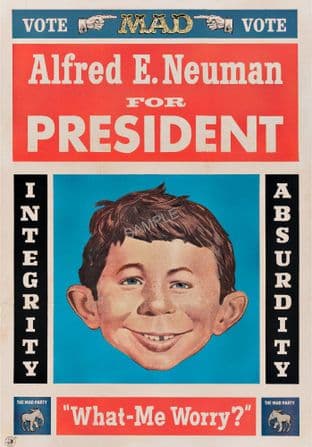 US Mad Magazine Cover Albert Neuman for President
