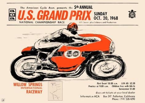 US Motor Racing Grand Prix 1968 Willow Springs International Raceway