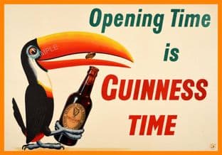 Vintage Guinness Poster - Opening time!